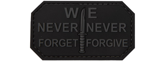 We Never Forget, Never Forgive PVC Patch (Color: Black)