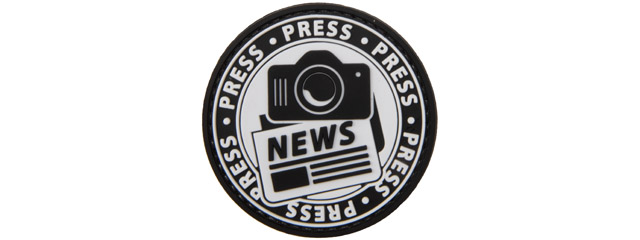 News Press Camera PVC Patch (Color: Black and Gray)