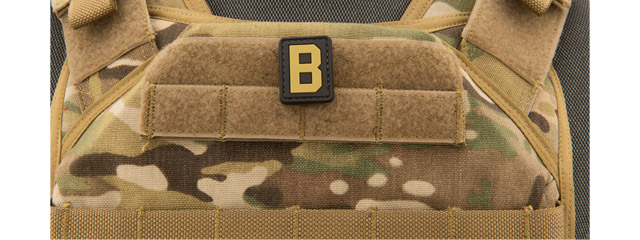 Letter "B" PVC Patch (Color: Tan)