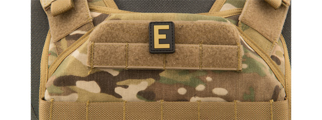 Letter "E" PVC Patch (Color: Tan)