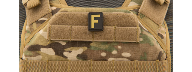 Letter "F" PVC Patch (Color: Tan)