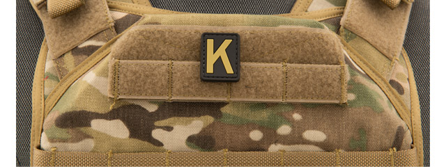 Letter "K" PVC Patch (Color: Tan)