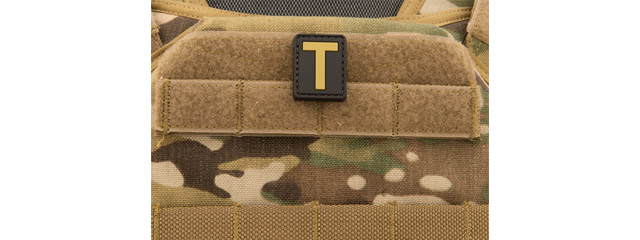 Letter "T" PVC Patch (Color: Tan)