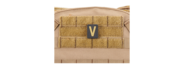 Letter "V" PVC Patch (Color: Tan)