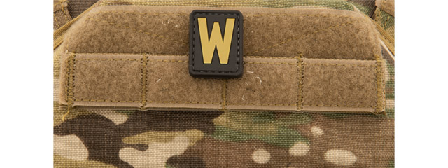 Letter "W" PVC Patch (Color: Tan)