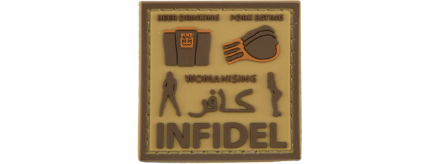 "Beer Drinking, Pork Eating, Womanising" PVC Patch (Color: Coyote Tan)