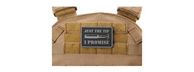 "Bullet Just the Tip, I Promise" PVC Morale Patch (Color: Gray)