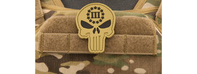Glow Punisher with Three Percenter PVC Patch (Color: Tan)