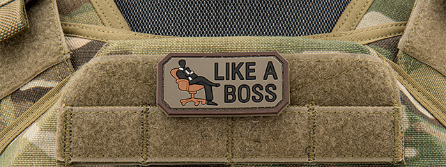 "Like a Boss" PVC Patch (Color: Brown)