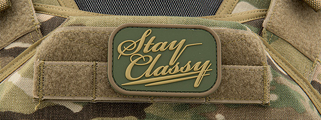 "Stay Classy" Swat PVC Patch (Color: Olive Green)