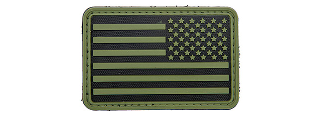 3D US Flag Reverse PVC Patch (Color: OD Green)