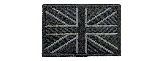 Embroidered UK Flag Patch (Color: Black)