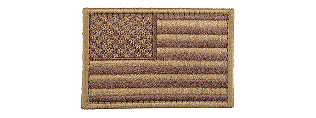 Embroidered Forward US Flag Patch (Color: Coyote Tan)