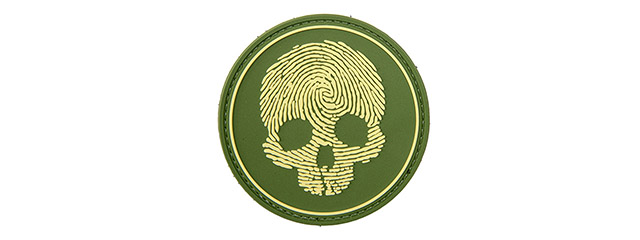 Fingerprint Skull PVC Patch (Color: OD Green)