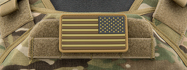 US Flag Reverse PVC Patch (Color Coyote Brown) - Click Image to Close