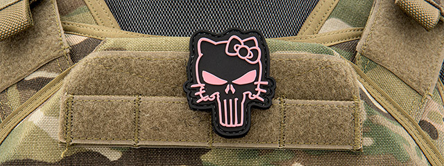 Tactical Hello Kitty PVC Patch (Color: Black/Pink) - Click Image to Close