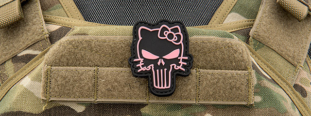 Tactical Hello Kitty PVC Patch (Color: Black/Pink)