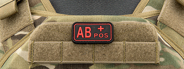 AB-Positive Blood Type PVC Patch (Color: Black and Red) - Click Image to Close