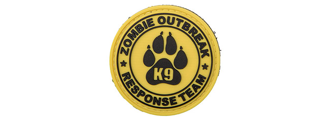 Zombie Outbreak Response Team PVC Patch w/ K9 Paw (Yellow Version) - Click Image to Close