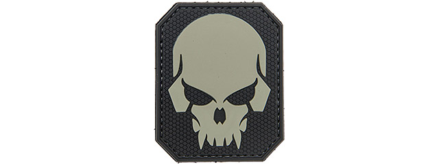 Large Pirate Skull PVC Patch (Color: Black and Gray)