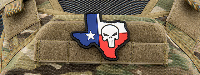 Texas Map with Punisher PVC Patch