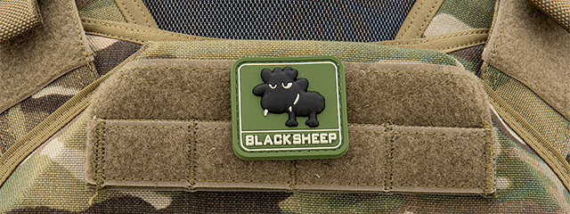 Black Sheep Small PVC Patch (Color: OD Green) - Click Image to Close