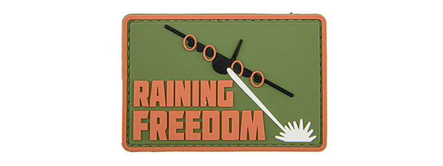 "Raining Freedom" PVC Patch (Color: White) - Click Image to Close
