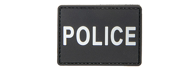 Police PVC Patch (Color: Black and White) - Click Image to Close