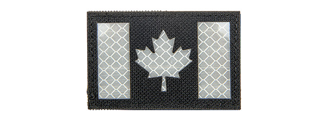 Reflective Canadian Flag Patch (Color: Black and White)