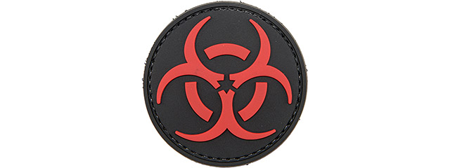 Round Biohazard PVC Patch (Color: Black and Red)