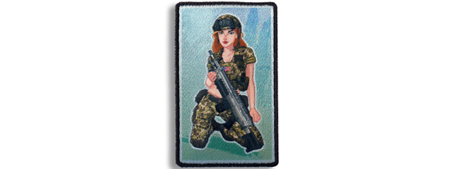 "Ali" The Ginger US Army Ranger Modern Pin-up Girl Embroidered Morale Patch