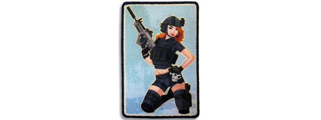 "Jess" The Ginger Black Ops Modern Pin-Up Girl Embroidered Morale Patch
