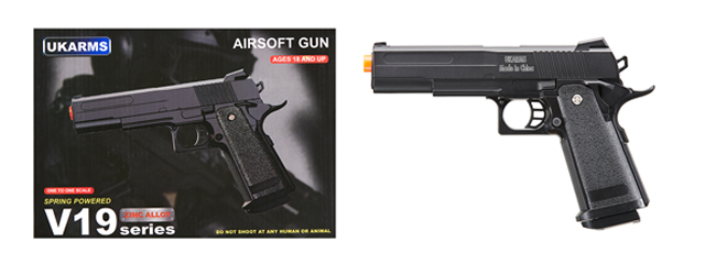 UK Arms 2011 Alloy Series Spring Airsoft Pistol (Color: Black)