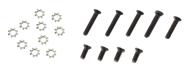 Lancer Tactical Steel Screw Set for TM Spec Version 2 Gearboxes (Color: Black)