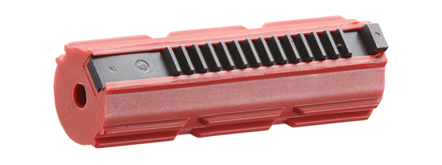 Lancer Tactical 14 Teeth Reinforced Polycarbonate Full Stroke Piston with Steel Teeth (Color: Red)