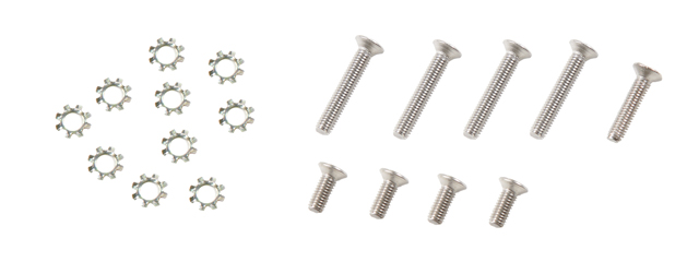 Lancer Tactical Steel Screw Set for TM Spec Version 2 Gearboxes (Color: Silver)