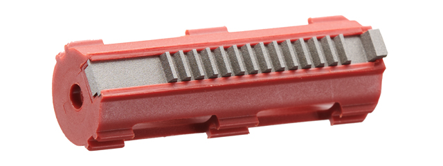 Lancer Tactical 14 Teeth Reinforced Polycarbonate Full Stroke Piston with CNC Steel Teeth (Color: Red)