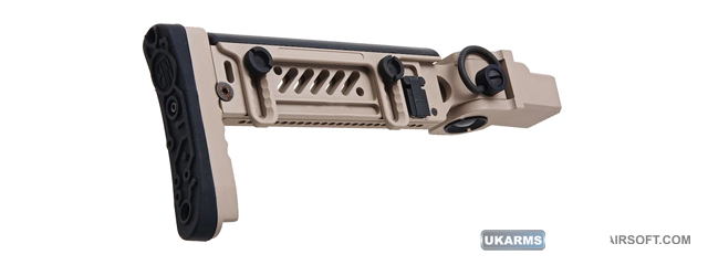 Atlas Custom Works PT-5 Side Folding Stock for GHK AKM Airsoft AEG Rifles (Color: Tan)