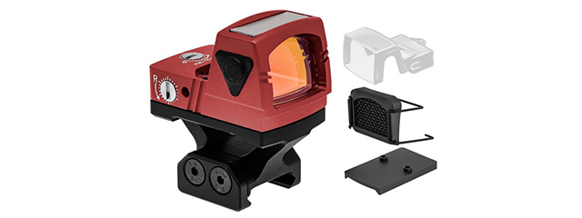 Atlas Custom Works xForce Solar Powered Mini Red Dot with Mount (Red)