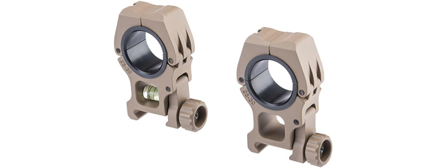 ACW M10 30mm Scope Rings w/ Bubble Level - Dark Earth