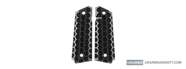 Atlas Custom Works Aluminum Grip Panel for 1911 Series Pistols (Black/Honeycomb)