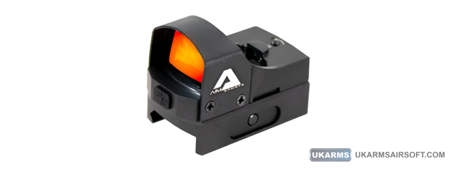 AIM Sports 1x24 Sub-Compact Pistol Red Dot Sight with Push Button Activation (Color: Black)