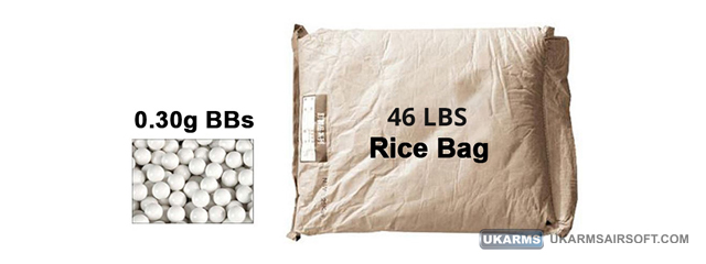 Lancer Tactical 46 lbs Rice Bag Airsoft 0.30g BBs (Color: White)