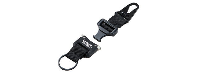 Lancer Tactical Cobra Buckle Keychain with Lancer Logo (Black)