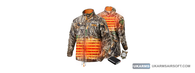Lancer Tactical 2X-Large Size Rechargeable Heated Jacket for Hunting (Color: Camo)