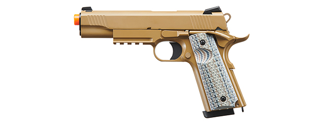 DOUBLE BELL M1911 CQB TACTICAL GAS BLOWBACK GBB AIRSOFT PISTOL (TAN)