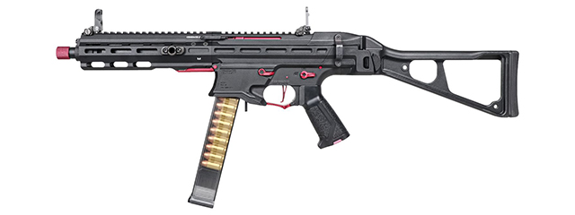 G&G Striker PCC45 SMG AEG Airsoft Rifle (Color: Black & Red)