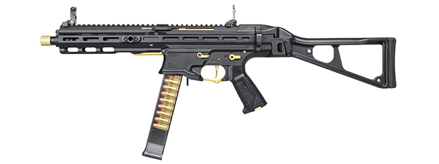 G&G Striker PCC45 SMG AEG Airsoft Rifle (Color: Black & Gold)