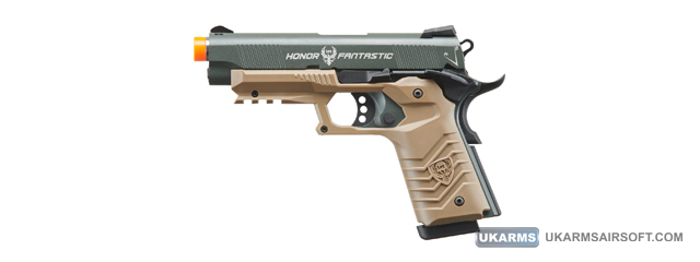 HFC Classic .45 Series Metal Green Gas Blowback Airsoft Pistol (Color: Black & Dark Earth)