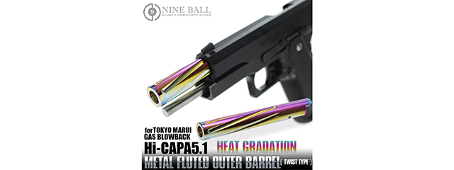 Laylax Aluminum Hi-Capa 5.1 Fluted Outer Barrel (Color: Heat Gradation)